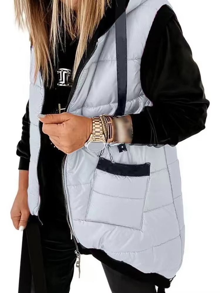 Longline Hooded Puffer Vest