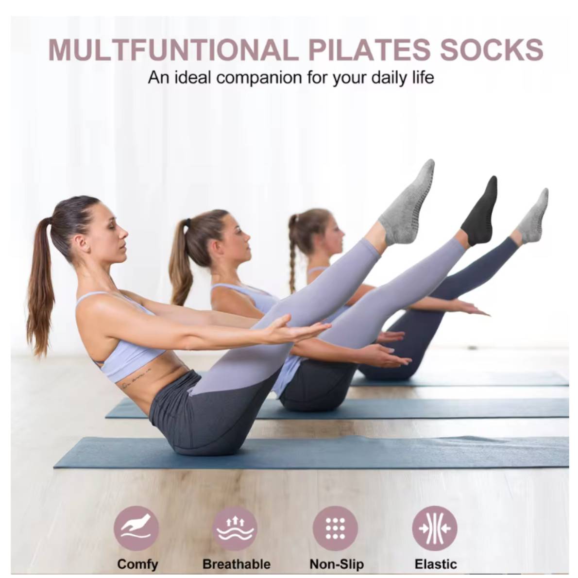 SilkStep™ No-Slip Invisible Socks – 6 Pcs