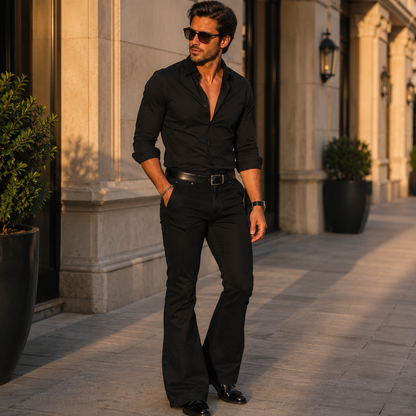 Retro Edge Flare Pants