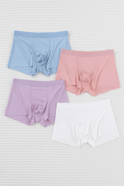 4 Pcs Ultra-Thin Ice Silk Men's Boxer Shorts
