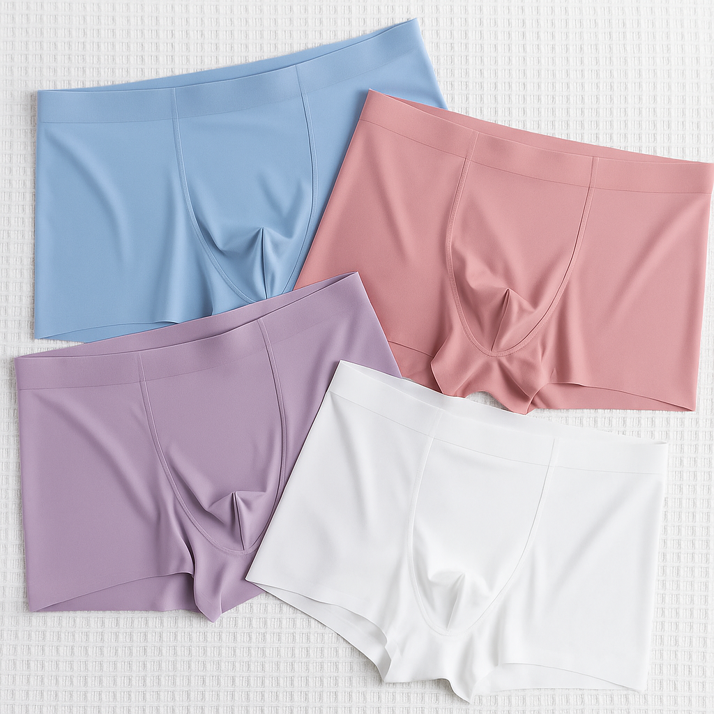 4 Pcs Ultra-Thin Ice Silk Men's Boxer Shorts