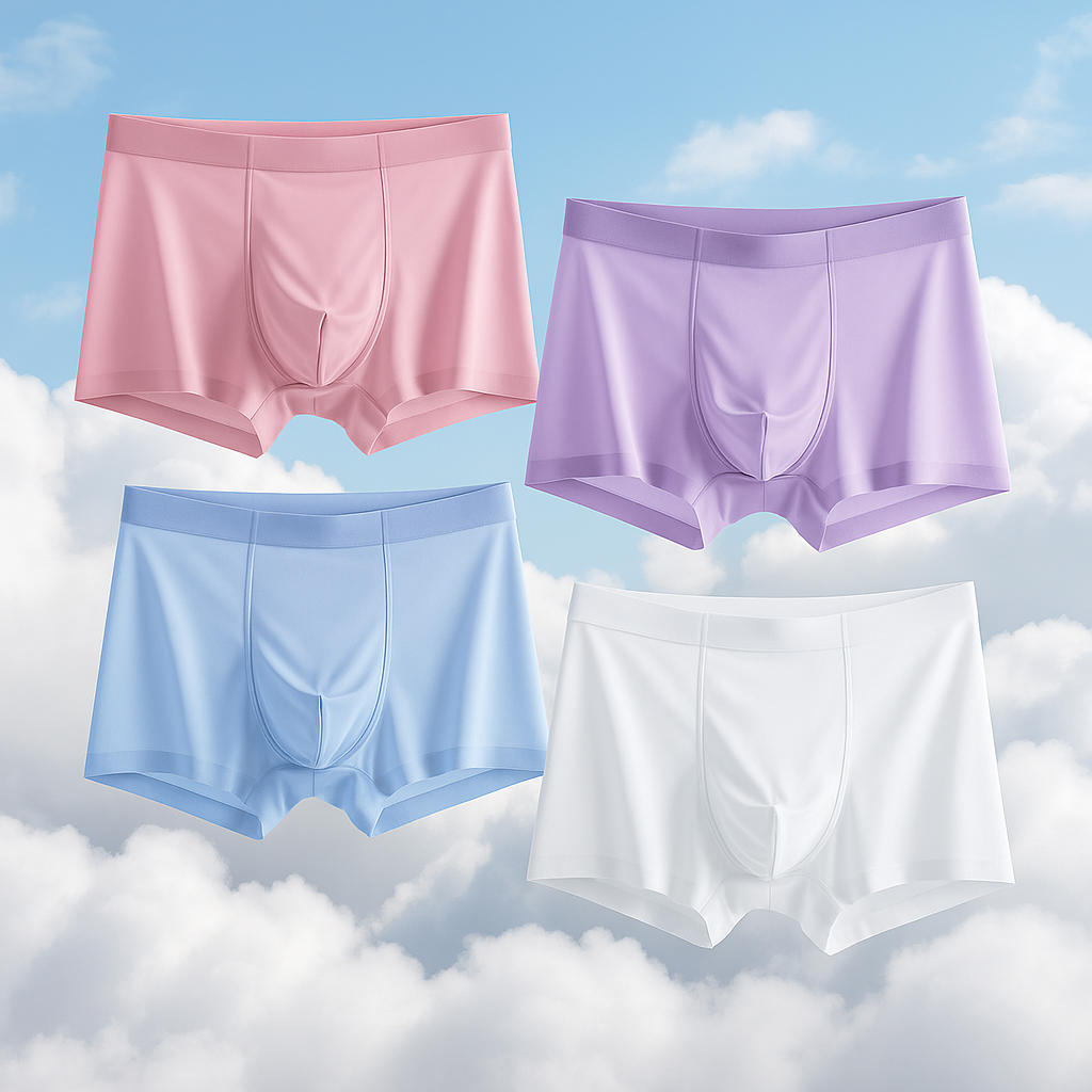 4 Pcs Ultra-Thin Ice Silk Men's Boxer Shorts