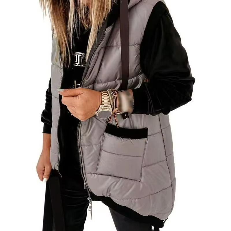 Longline Hooded Puffer Vest