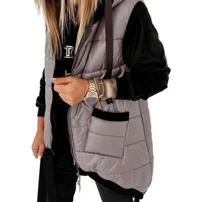 Longline Hooded Puffer Vest