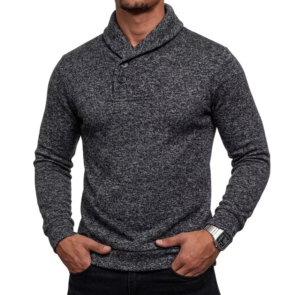 Shawl Collar Button Pullover