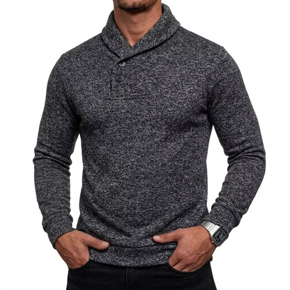 Shawl Collar Button Pullover