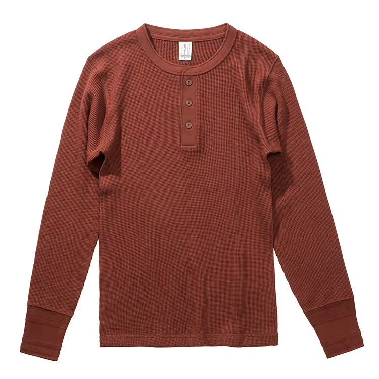 Waffle Knit Henley Shirt