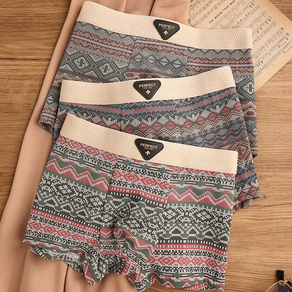 BoldComfort™ 4-Pack Retro Cotton Boxers