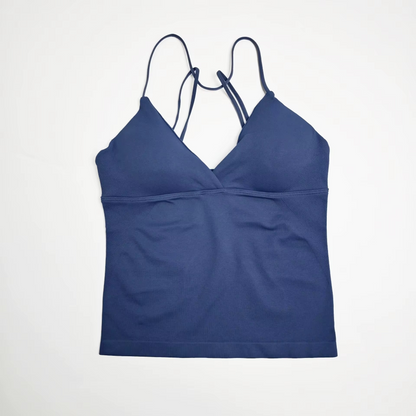Strappy V-Neck Workout Tank Top