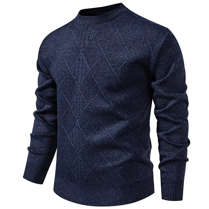 Textured Knit Crewneck Sweater