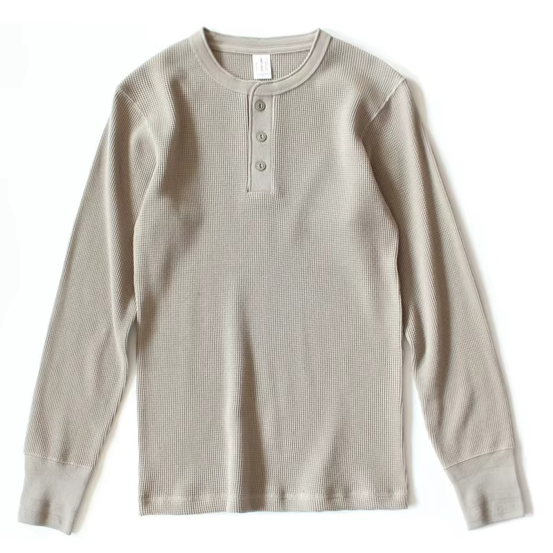 Waffle Knit Henley Shirt