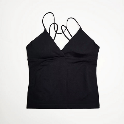 Strappy V-Neck Workout Tank Top