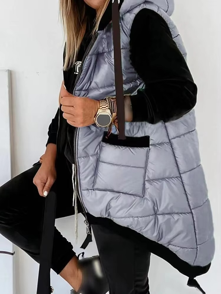 Longline Hooded Puffer Vest