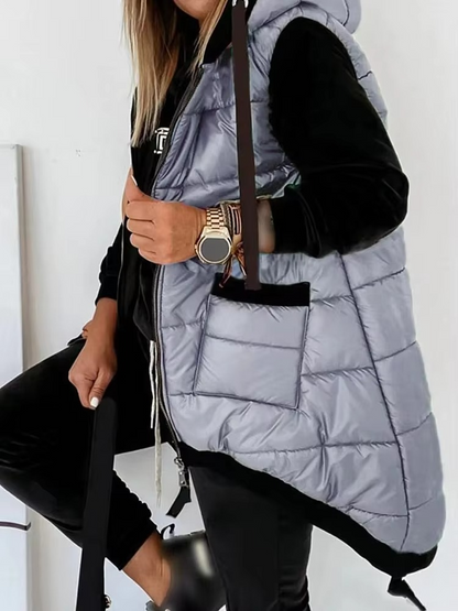Longline Hooded Puffer Vest
