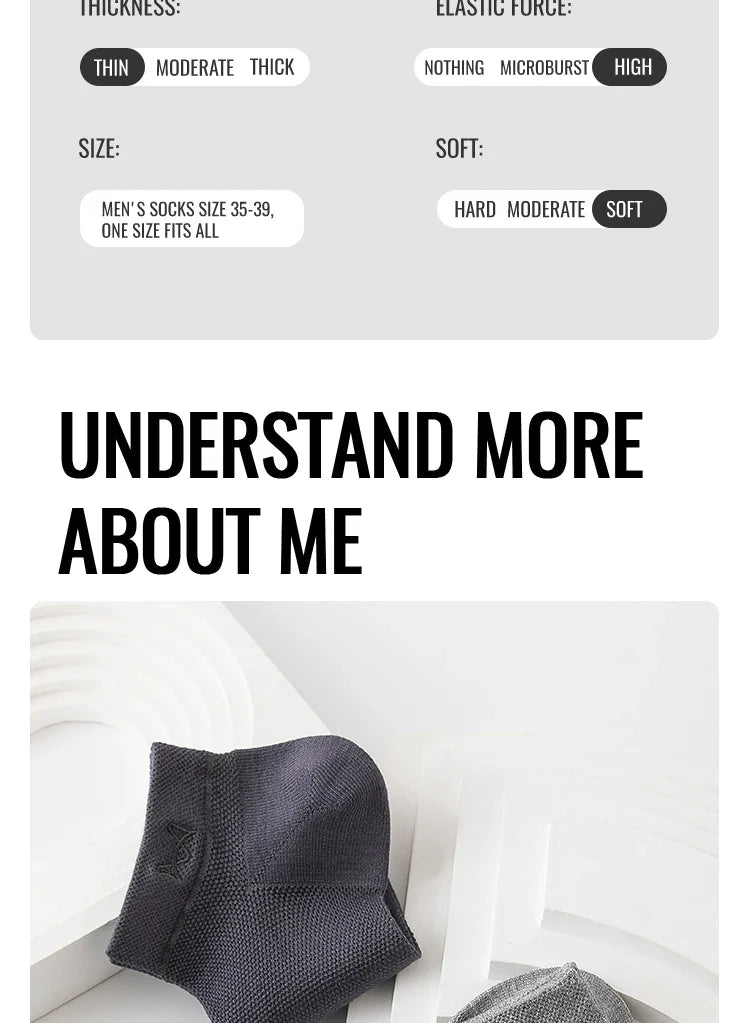 (5 Pairs) Mix Antibacterial Anti Odor Bamboo Socks