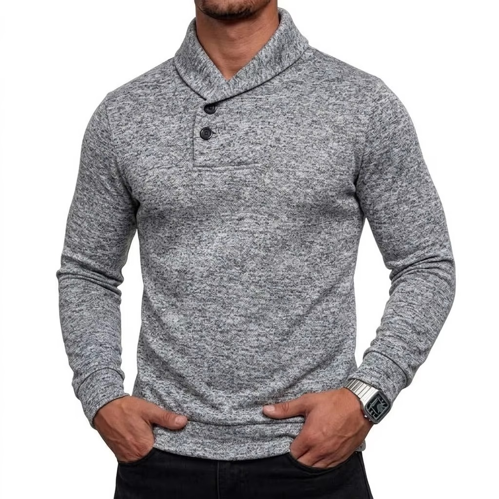 Shawl Collar Button Pullover