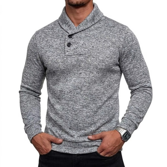 Shawl Collar Button Pullover