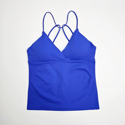 Strappy V-Neck Workout Tank Top