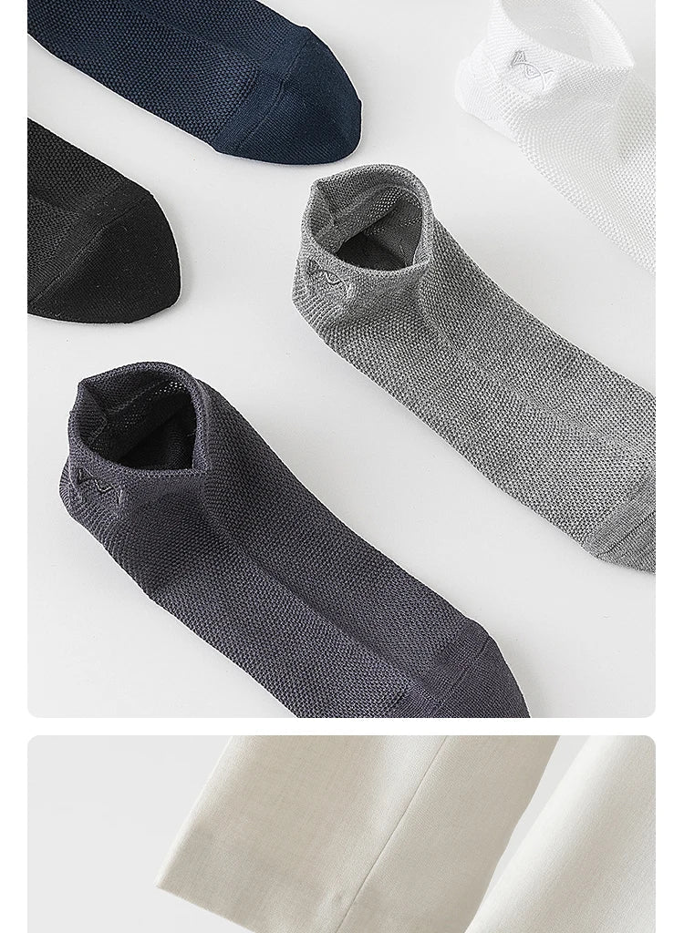 (5 Pairs) Mix Antibacterial Anti Odor Bamboo Socks