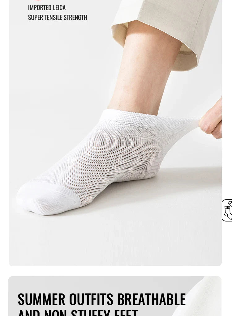 (5 Pairs) Mix Antibacterial Anti Odor Bamboo Socks