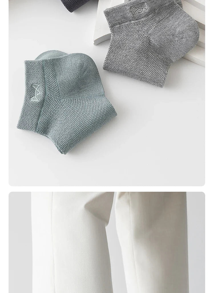 (5 Pairs) Mix Antibacterial Anti Odor Bamboo Socks