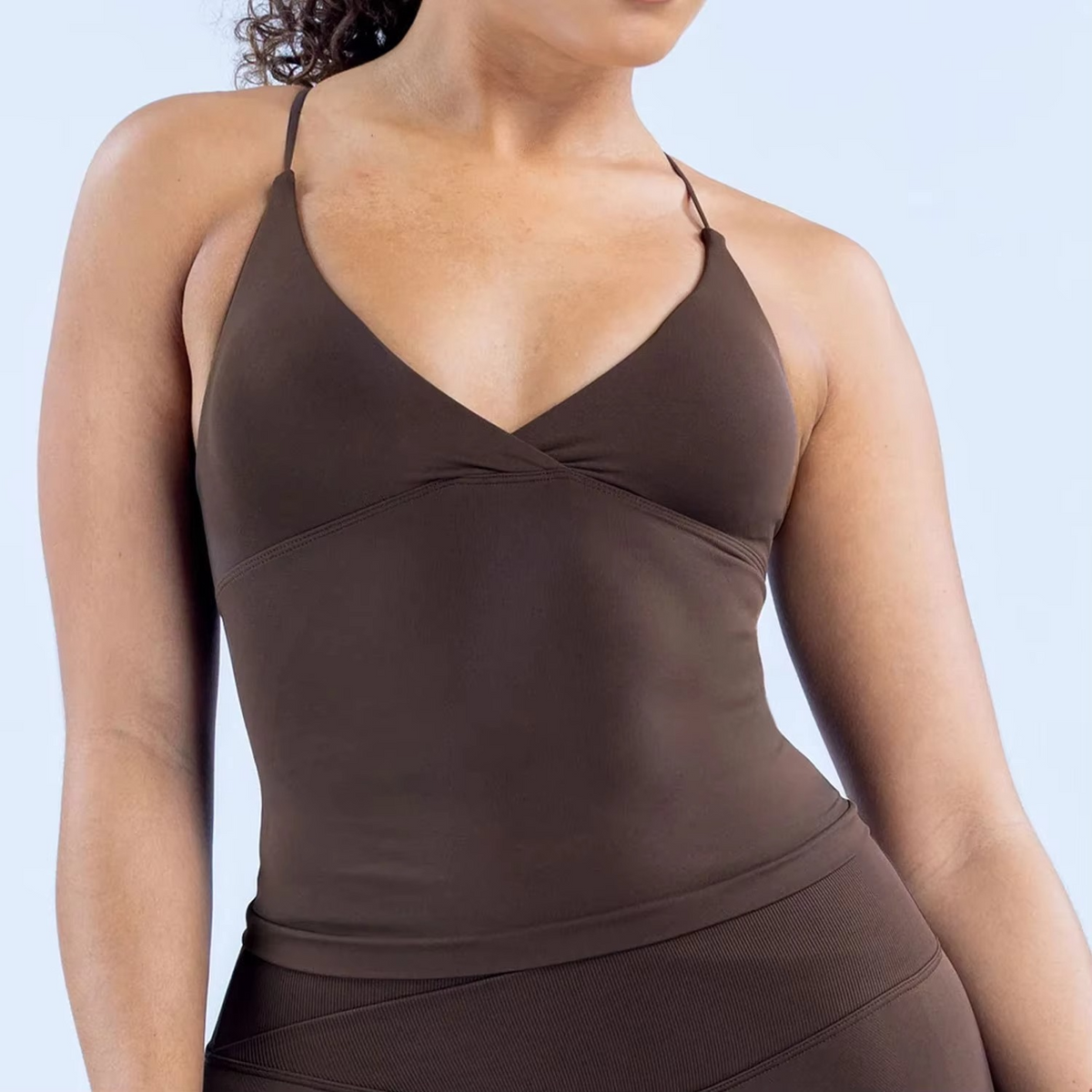 Strappy V-Neck Workout Tank Top