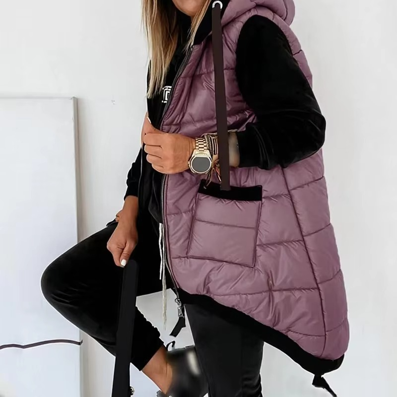 Longline Hooded Puffer Vest
