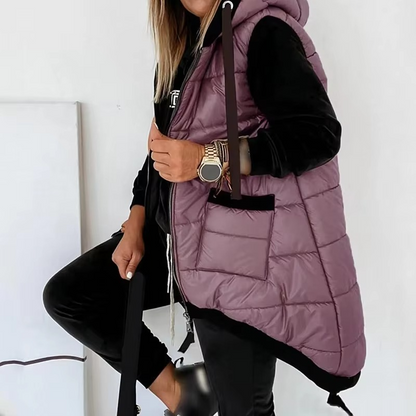Longline Hooded Puffer Vest