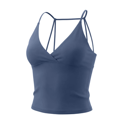 Strappy V-Neck Workout Tank Top