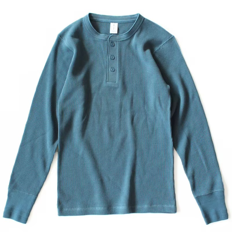 Waffle Knit Henley Shirt