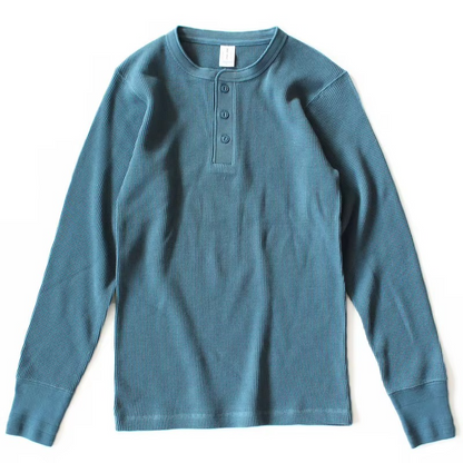 Waffle Knit Henley Shirt