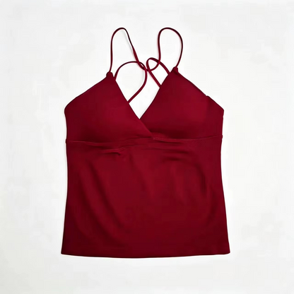 Strappy V-Neck Workout Tank Top