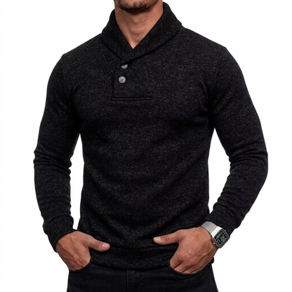 Shawl Collar Button Pullover