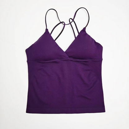 Strappy V-Neck Workout Tank Top