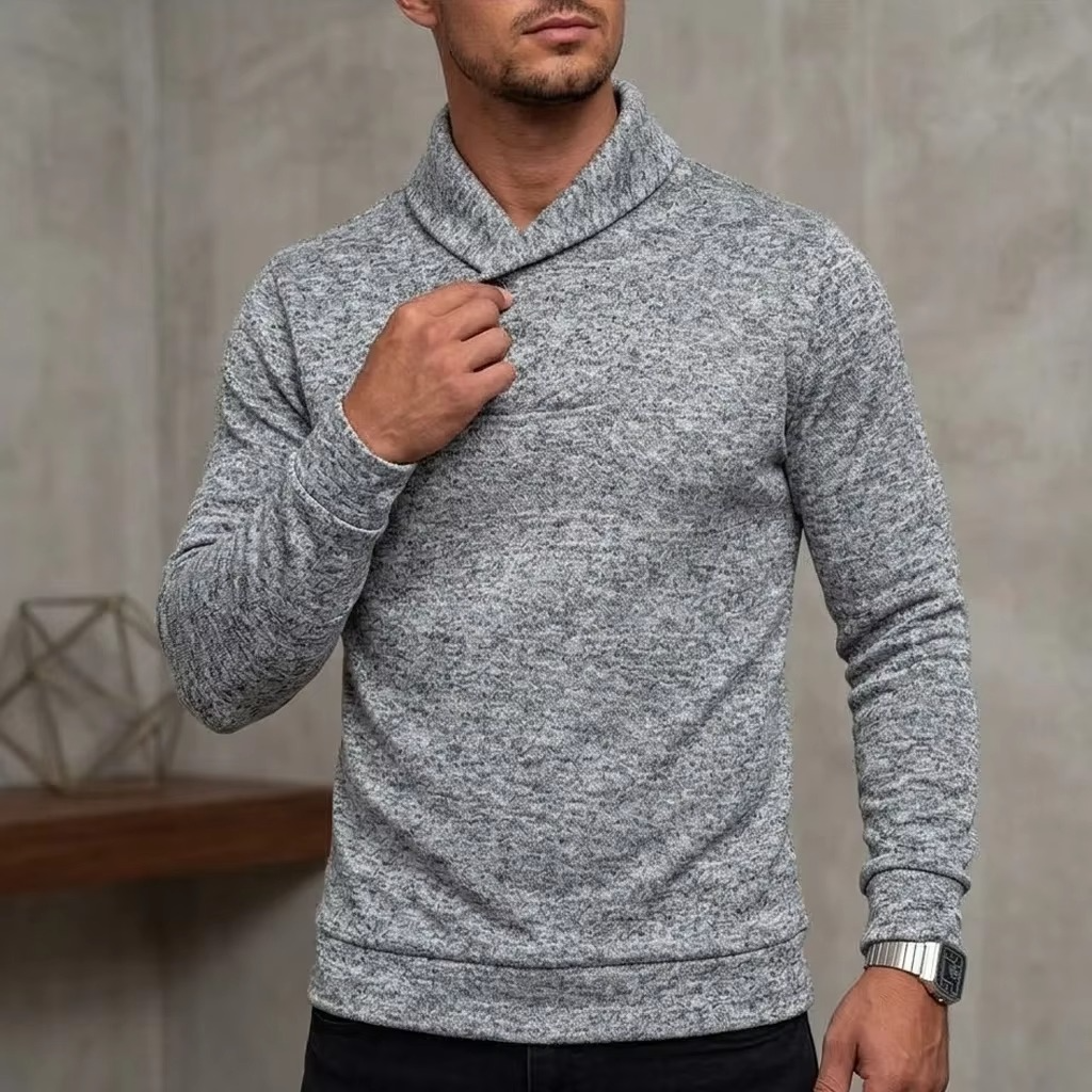 Shawl Collar Button Pullover