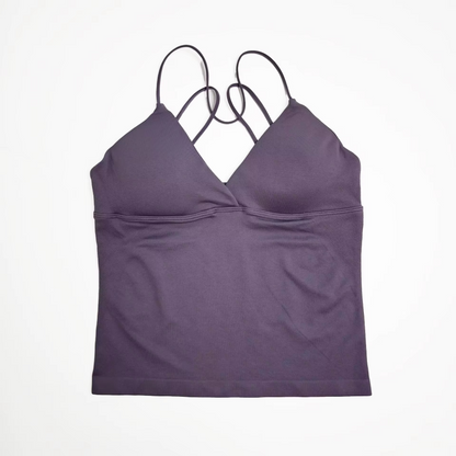 Strappy V-Neck Workout Tank Top