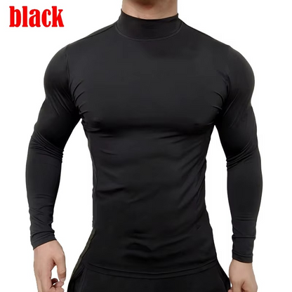 Men's Premium Milk Silk Mock Neck Shirt
