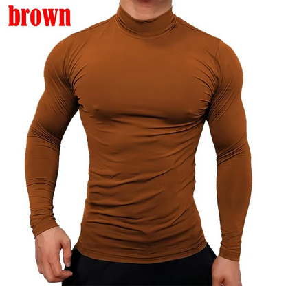Men's Premium Milk Silk Mock Neck Shirt