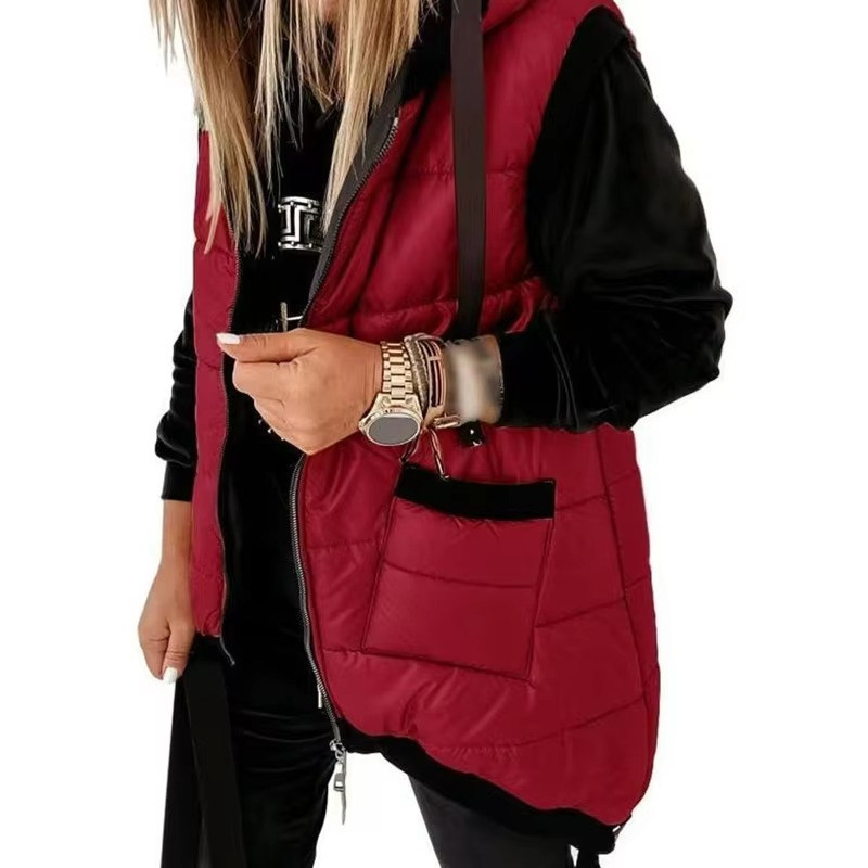 Longline Hooded Puffer Vest