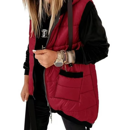 Longline Hooded Puffer Vest