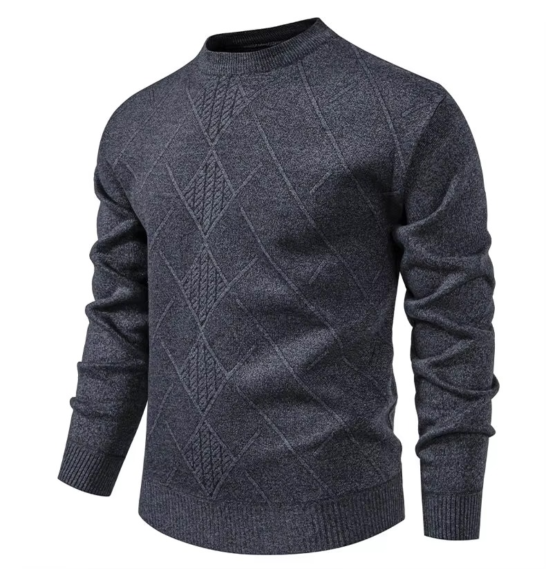 Textured Knit Crewneck Sweater