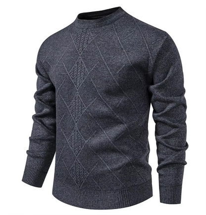 Textured Knit Crewneck Sweater