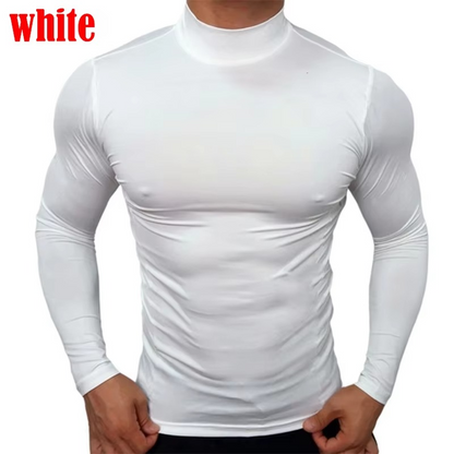 Men's Premium Milk Silk Mock Neck Shirt