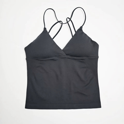 Strappy V-Neck Workout Tank Top