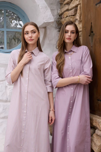 Lightweight Cotton Stripe Dress