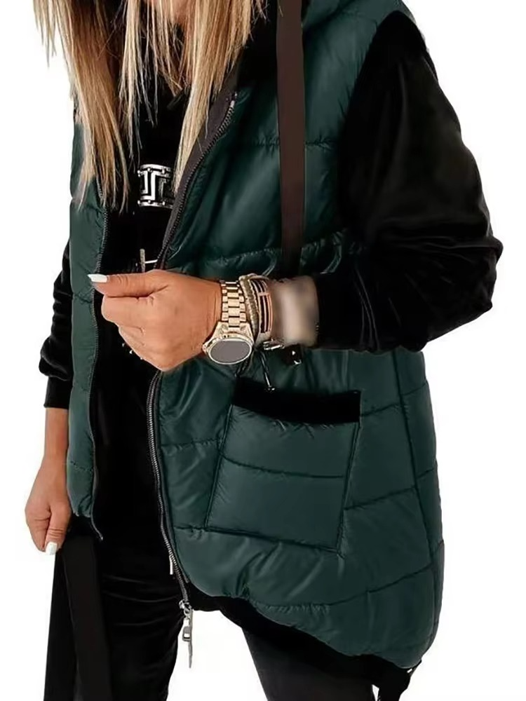 Longline Hooded Puffer Vest