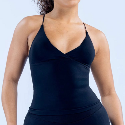 Strappy V-Neck Workout Tank Top