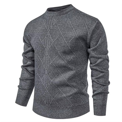Textured Knit Crewneck Sweater