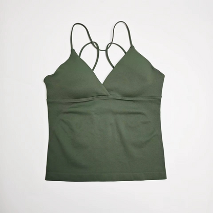 Strappy V-Neck Workout Tank Top