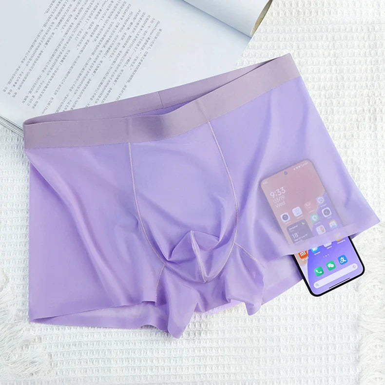4 Pcs Ultra-Thin Ice Silk Men's Boxer Shorts